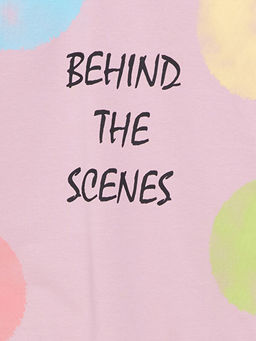 Bisiklet Yaka Bask?l? K?z ?ocuk Sweatshirt