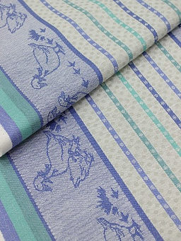 Холст полотенечный жаккард Датский гусь цв.васильково-голубой, ш.0.5м, лен-30%, хл-70%, 210гр/м.кв