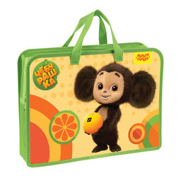 Папка на молнии с ручками А4 Мульти-Пульти "Чебурашка" ширина 75мм (ЧБТ_53178) пластик