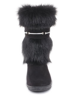 Унты женские на литой подошве., Черные.