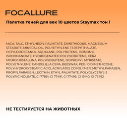 FOCALLURE Палетка теней для век Staymax 10 Color Eyeshadow Palette тон 1 сияние, 10 г  фото 8