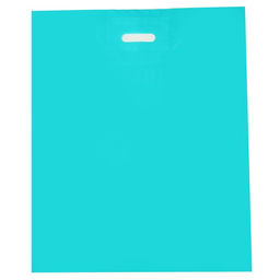Цена за 50 шт. Пакет полиэтиленовый с вырубной ручкой, Бирюзовый 40-50 См, 60 мкм