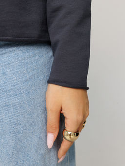 Женский лонгслив из футера 2-х нитки графит ВК-25 (33)