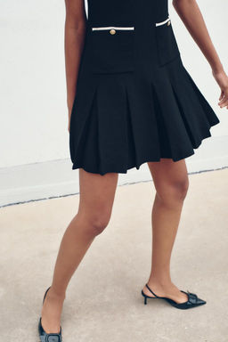 SHORT KNIT DRESS WITH BOX PLEATS - Zara фото 4