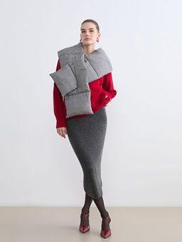 Beli Lastikli Fitilli Triko Etek