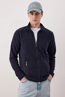 Lacivert Regular/Normal Kesim Fermuarl_ Polar Sweatshirt TMNAW26SW00063
