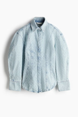 Camisa en denim boucl?