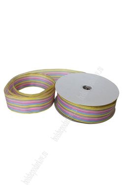 Лента декоративная 3,8 см*25 ярд (с проволокой по краям) 38-80