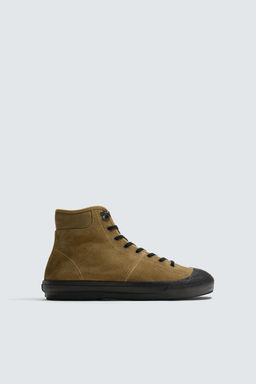 LEATHER HIGH-TOP TRAINERS LIMITED EDITION - Zara фото 4