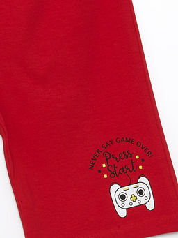 Beli Lastikli Bask?l? Erkek ?ocuk Pijama ?ort - Waikiki фото 3