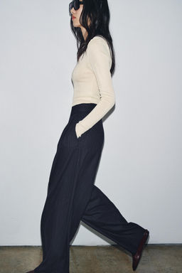 PINSTRIPE TROUSERS WITH BELT ZW COLLECTION - Zara фото 4