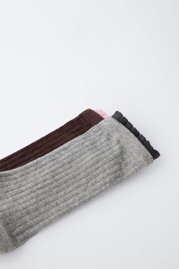 PACK OF TWO DOUBLE-EFFECT LONG SOCKS - Zara фото 2