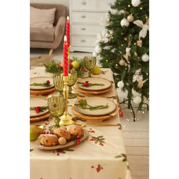 Скатерть новогодняя Доляна Новогоднее настроение 145*260 см, 100% п/э  фото 6
