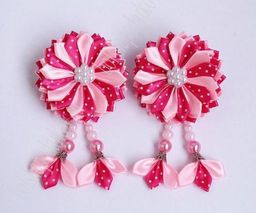 Лента атласная 5 см*25 ярд Крупный горох SF-1366, фукси №028 - No name фото 2