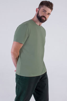 Арт. 67114/1 Футболка мужская однотонная с лайкрой 48-58 (6 шт) Цвет:олива - Идеал фото 4