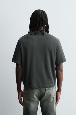 CAMISETA PUNTO BOXY FIT / Gris antracita - Zara фото 3