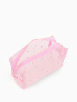 Косметичка дор Сердца, сетка 18*7,5*10, отд на молнии, розовый