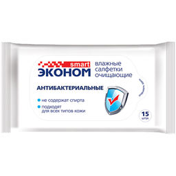 Салфетки влажные Эконом Smart №15 Антибактер./ Ромашка/Лимон, арт. 30026, 30027, 30028