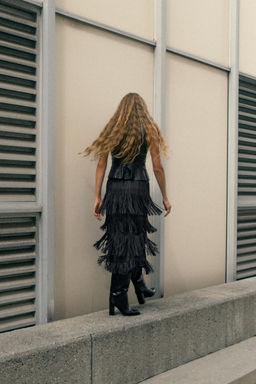 FRINGED MIDI SKIRT - Zara фото 7