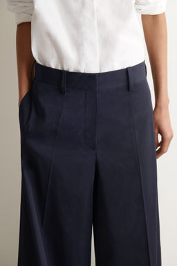 PANTAL?N WIDE LEG DE TWILL DE ALGOD?N