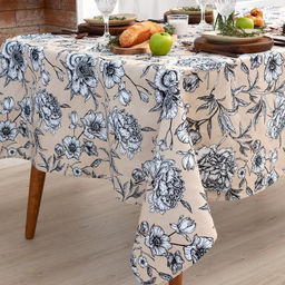 Скатерть Доляна Blooming garden 144х180см, 100% хлопок, 164 г/м2  фото 2
