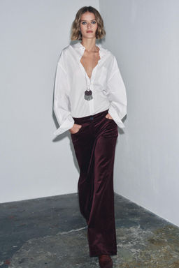 FLARE VELVET TROUSERS ZW COLLECTION - Zara фото 4