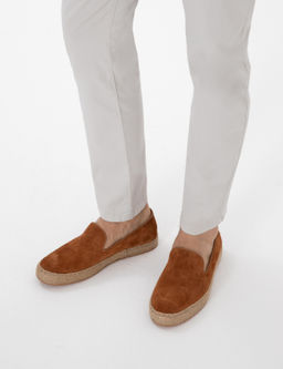 Taba %100 Deri Loafer Ayakkab_