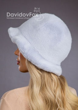 Шапка Шляпка экомех волна голубой