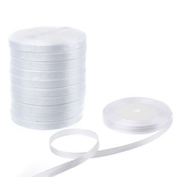 Лента атласная декоративная 10 штук набор 25ярд х 1см / 001 /уп 80/белая - Галеонтрейд фото 3