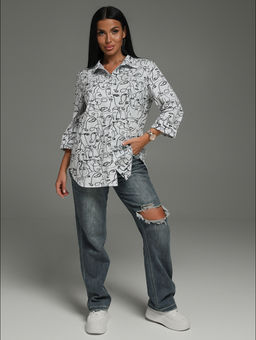 Жанетта туника женская (полоса синий) - Lovetex фото 110