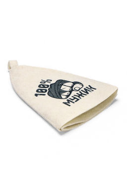 Шапка для бани и сауны 100% мужик. Кулак, полиэфир, шерсть