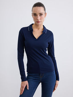 Polo Yaka Fitilli Kad?n Ti??rt