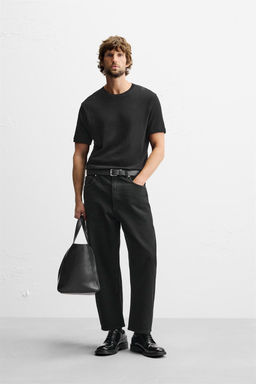 TAPERED FIT WIDE-LEG JEANS