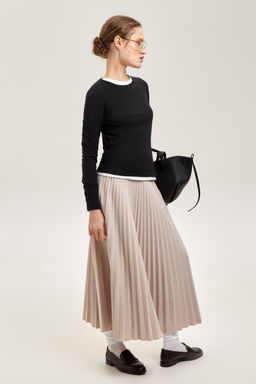 ЕВТ 7026/серо-бежевый юбка жен