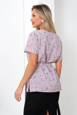 Блузка Элиза (розовый/цветы) Б11-253/2 - Николь фото 6