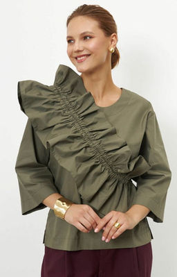 ВИДЕООБЗОР Блуза со съемным воланом