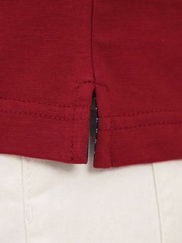 Джемпер мужской с воротником поло короткий рукав GREG G144-KO1246T-SAS5068 (бордо)  фото 4