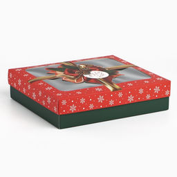 Цена за 2 шт. Коробка подарочная новогодняя складная С Новым годом, бант, 23.5 х 20.5 х 5.5 см - Дарите счастье фото 3