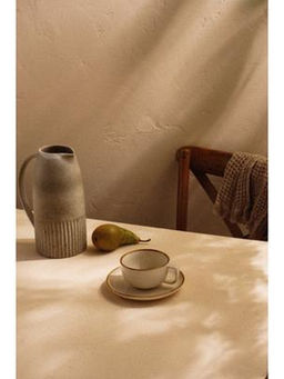 Чайная пара SL Home «Леггеро», 280 мл, блюдце d=14 см, фарфор, бежевая