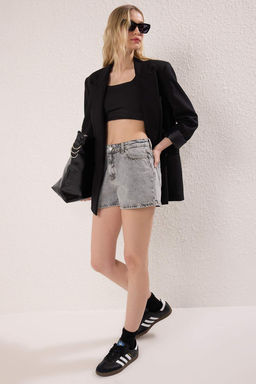 TRENDYOLMILLA Koyu Mavi Yuksek Bel Denim Sort TWOSS23SR00199  фото 2