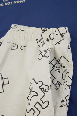 Indigo Regular Kesim Bask?l? Pamuklu Pijama Tak?m? TMNSS26PT00031