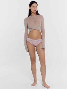 Цена за 2 штуки! Трусы женские бразилиана розовые с контурными веточками контурные веточки на розовом 412479 - Mark formelle фото 3