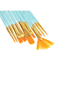 Набор кистей синтетика, 10 штук (№2/0.1.3.6.8.10.6.4.5.2), в блистере, (международный размер)