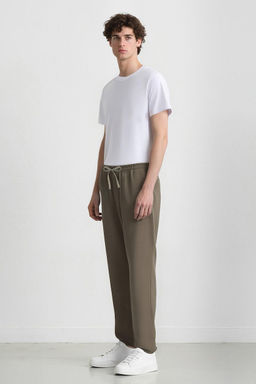%100 Pamuk Relax Fit Rahat Kesim Yazl_k M_slin K_sa Pa_a Jogger Pantolon