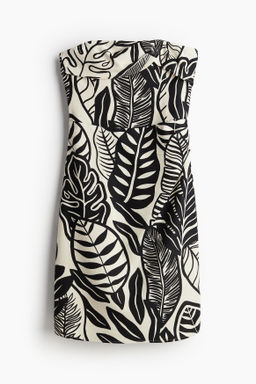 Vestido bandeau en mezcla de lino