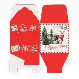 Цена за 3 шт. Коробка подарочная новогодняя складная С Новым годом, 12?12?12 см