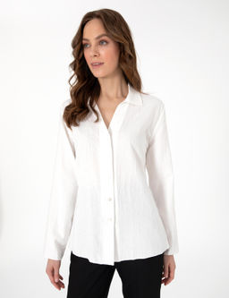 Beyaz Slim Fit Uzun Kollu G_mlek
