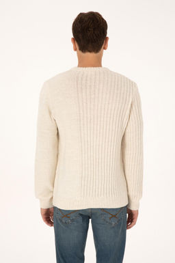 Erkek Comfort Fit Bisiklet Yaka Krem Kazak - U.s. polo assn фото 5