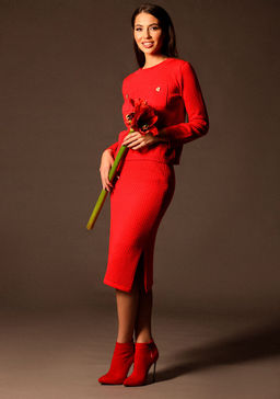 V8-057 юбка женская вишня - Mozart фото 2