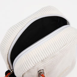 Сумка молодёжная на молнии, наружный карман, цвет белый - Simaland фото 5